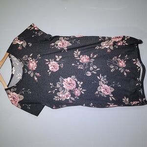 Maurices Short Sleeve Floral Mini T-Shirt Dress